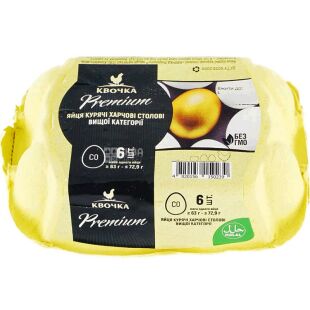 Квочка, Premium, 6 шт., Яйца куриные C0, высшей категории