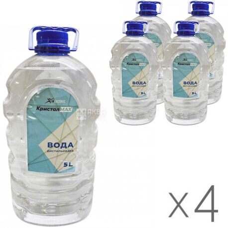 Дистильована вода Хімекспрес, Упаковка 4 шт. х 5 л, ПЕТ