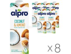 Alpro Coconut and Almond, Упаковка 8 шт. по 1 л, Алпро, Мигдально ...