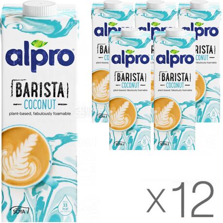 Alpro, Barista Coconut, Упаковка 12 шт. по 1 л, Алпро Бариста, Кокосовое молоко