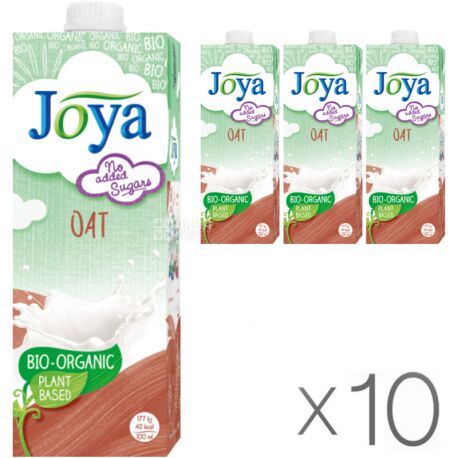 Joya Oat Organic, Pack of 10 1 L each, Joya, Oat milk, organic, sugar and lactose free