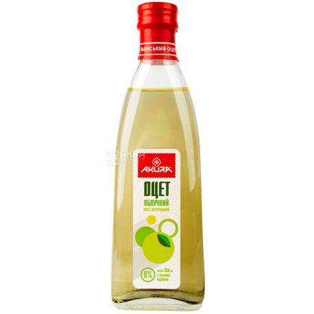 Akura, 330 ml, vinegar 6%, Natural Apple, glass