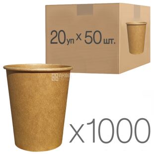 Craft Стакан, 180 мл, 20 упаковок х 50 шт, однослойный, бумажный, D 72