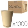 Стакан бумажный, 250 мл, 20 упаковок х 50 шт., D 80, бамбуковый, однослойный