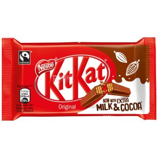 KitKat 4-fingers, 41,5 г, КітКат Фінгерс, Батончик вафельний в молочному шоколаді