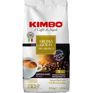 Kimbo Aroma Gold, 1 кг, Кава в зернах середнього обсмаження Кімбо, 100% арабіка