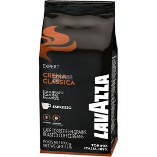 Lavazza Crema Classica, 1 кг, Кава в зернах темне обсмаження Лавацца, купаж