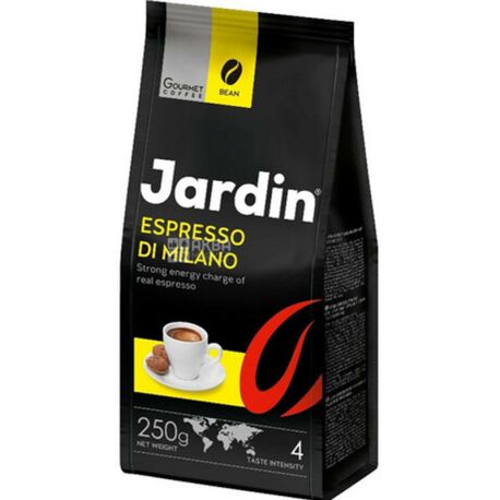 Jardin Espresso Stile di Milano, 250 г, Кофе Жардин Эспрессо Милано, темной обжарки, в зернах