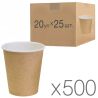 Крафт Стакан паперовий, двошаровий, 400 мл, 25 шт, 20 упаковок, D90