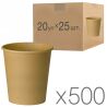 Крафт Стакан бумажный, двухслойный, 500 мл, 25 шт, 20 упаковок,D90