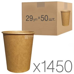 EcoCraft, Стакан бумажный, 250 мл, 29 упаковок по 50 шт.