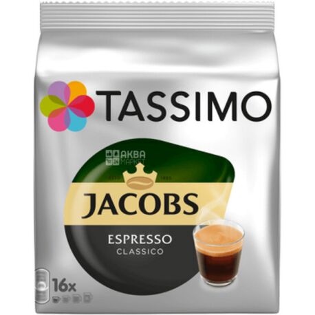 Jacobs Monarch Tassimo Espresso, 16 шт., Кофе Якобс Монарх Тассимо Эспрессо, в капсулах