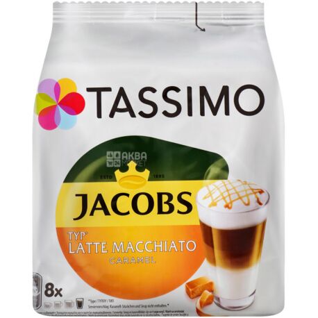 Jacobs Tassimo Latte Macchiato Caramel, 8 шт., Кофе Якобс Тассимо Макиато Карамель, в капсулах