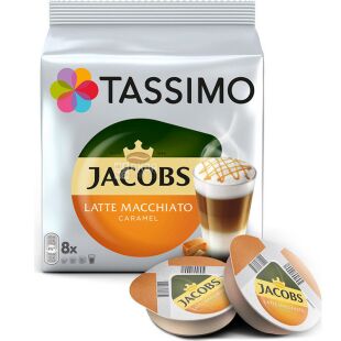 Jacobs Tassimo Latte Macchiato Caramel, 8 шт., Кофе Якобс Тассимо Макиато Карамель, в капсулах