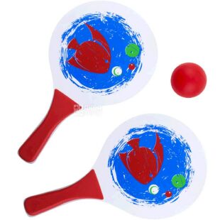 Beach Ball, Набор для пляжного тенниса, 2 ракетки и мячик, в сетке