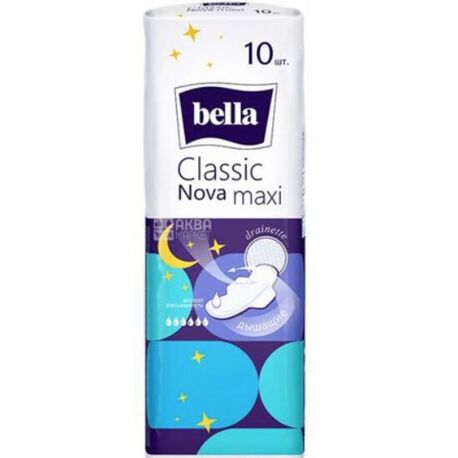 Bella Classic Nova Maxi, 10 шт., Гігієнічні прокладки, 5 крапель