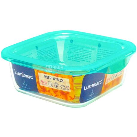 Luminarc, Keep'n 'Box, 760 ml, Glass container, square, with lid