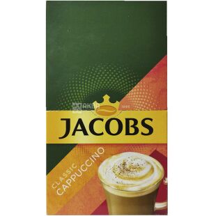 Jacobs, Classic Cappucсino, 18.7 г х 10 шт., Напиток кофейный растворимый, Капучино