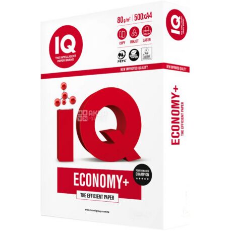 IQ Economy, 500 арк., папір Офісний А4, клас С, білий, 80г/м2