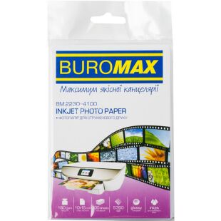 Buromax, 10х15 см, 180 г/м², 100 аркушів, Фотопапір глянцевий