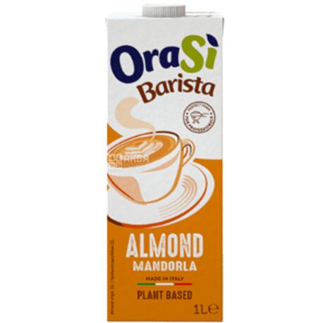 OraSi Barista Almond, 1 л, Соевый напиток Ораси Бариста, Миндаль