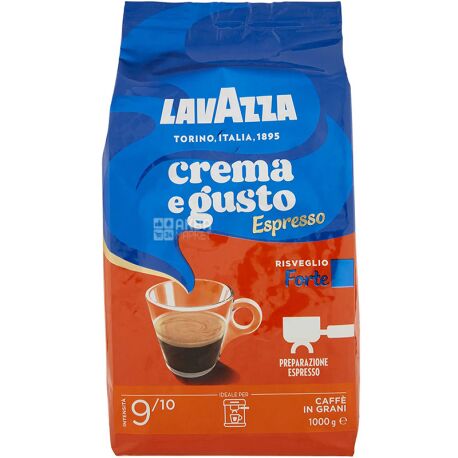 Lavazza, Crema Gusto Forte, 1 кг, Кофе Лавацца, Крема Густо Форте, темной обжарки, в зернах
