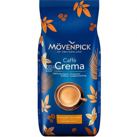 Movenpick Caffe Crema, 1 кг, Кава Мовенпік Каффе Крема, середнього обсмаження, в зернах