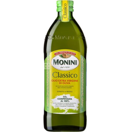 Monini, 1 l, Olive oil, Сlassico, Extra vergine, glass