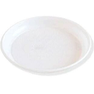 Тарілки пластикові закусочні круглі, 50 шт., Ø240 мм, біла