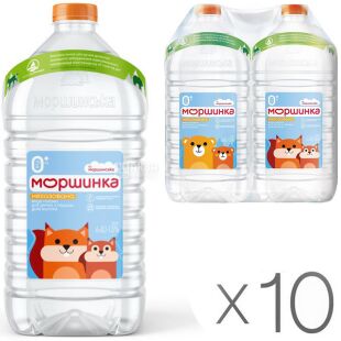Моршинка, 6 л, Упаковка 10 шт., Вода детская негазированная, с первых дней жизни, ПЭТ