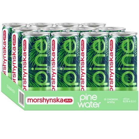 Morshynska Pine Water Mint, Lightly Carbonated Water, 0.33 L, Packaging 12 pcs.