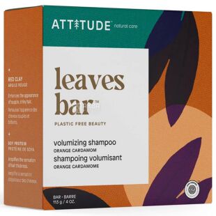 Attitude, Orange Cardamom, 113 г, Твердый шампунь для объема волос 