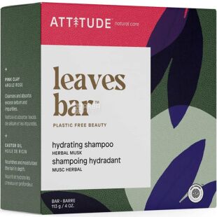 Attitude, Herbal Musk, 113 г, Твердый шампунь, Увлажняющий