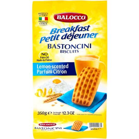 Balocco, Bastoncini, 350 g, Shortbread, with lemon zest