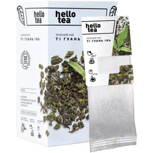 Hello tea, 20 шт., Хеллоу ті, Зелений чай Улун у фільтр-пакетах, Ті Гуань Інь