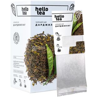 Hello tea, 20 шт., Хэллоу ти, Черный чай в фильтр-пакетах, Дарджилинг
