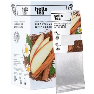 Hello tea, 20 шт., Хеллоу ті, Фруктово-етнічний чай у фільтр-пакетах, Яблучний штрудель