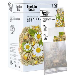 Hello tea, 20 шт., Хэллоу ти, Травяной чай в фильтр-пакетиках, Альпийский луг