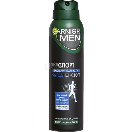 Garnier Mineral Men Sport, Antiperspirant, Spray, 150 ml