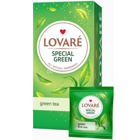 Lovare, Special green, 24 пак. х 1,5 г, Чай Ловаре, китайський зелений