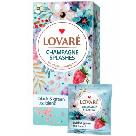 Lovare Champagne Spray, Blend of Black and Green Tea, 24 Packets x 2 g