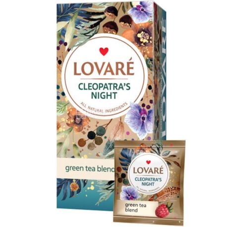 Lovare Night of Cleopatra, Green Tea, 24 Packets x 2 g
