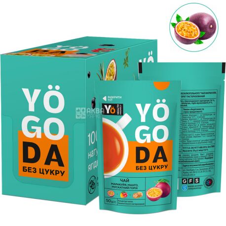 YOGODA, 50 г, Чай концентрований, Маракуйя, манго та мускатний горіх, без цукру