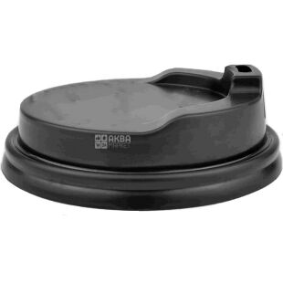 Кришка для одноразового стакана 250 мл, чорна, 50 шт, D80