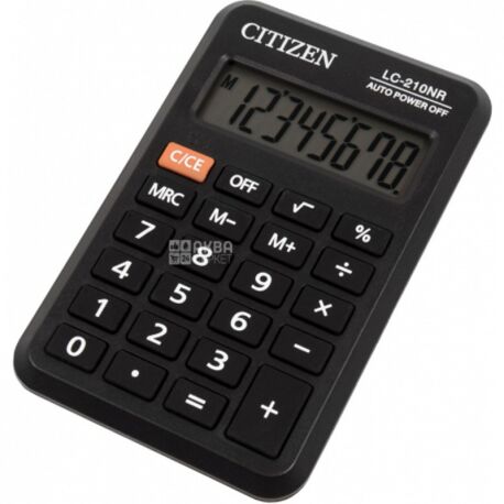 Citizen LC-210NR eight-digit pocket calculator, cardboard box