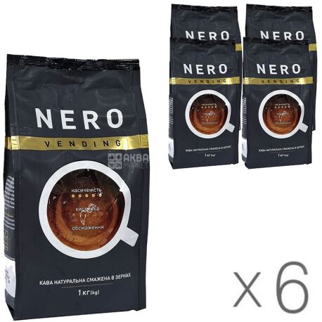 Ambassador Nero, 1 кг, Упаковка 6 шт., Кава в зернах Амбассадор Неро