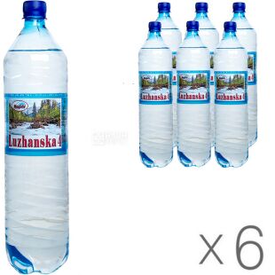 Лужанська-4, Упаковка 6 шт. х 1,5 л, Мінеральна вода, сильногазована, ПЕТ