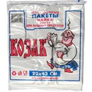 Comserv Козак, 100 шт., Пакеты-майка фасовочные Комсерв, в ассортименте, 22 х 43 см, в ассортименте