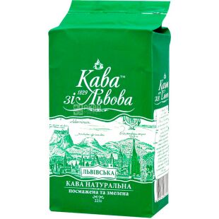 Кава зі Львова, Львовский, 225 г, Кофе средней обжарки, молотый