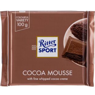 Ritter Sport, 100 г, Ритер Спорт, Молочный шоколад Какао-мусс